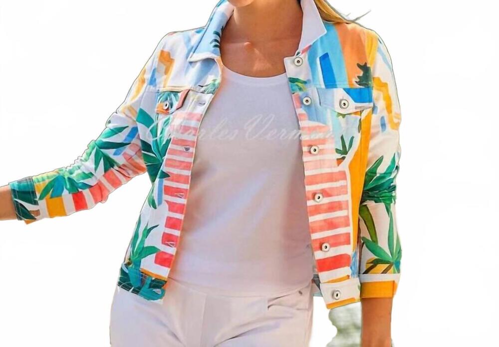 NEW AMELIA'S pots on the stairs jean jacket in multicolor
